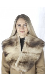 Polecat fur collar, cream